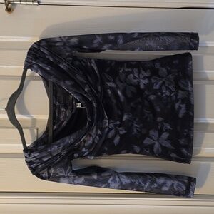 STEVE MADDEN BRAND WOMEN'S BLACK LONG SLEEVES DRAPED NECKLINE TOP SIZE SMALL